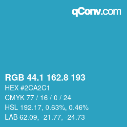 Color code: RGB 44.1 162.8 193 | qconv.com