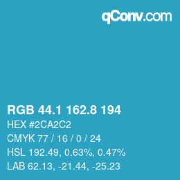 Código de color: RGB 44.1 162.8 194 | qconv.com