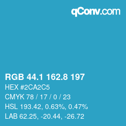 Color code: RGB 44.1 162.8 197 | qconv.com