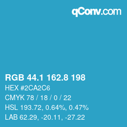 Código de color: RGB 44.1 162.8 198 | qconv.com