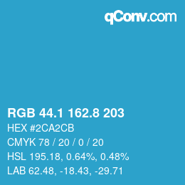 Código de color: RGB 44.1 162.8 203 | qconv.com