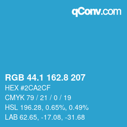Color code: RGB 44.1 162.8 207 | qconv.com