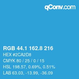 Color code: RGB 44.1 162.8 216 | qconv.com