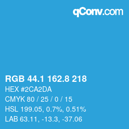 Color code: RGB 44.1 162.8 218 | qconv.com