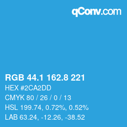 Color code: RGB 44.1 162.8 221 | qconv.com