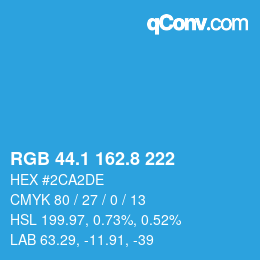Color code: RGB 44.1 162.8 222 | qconv.com
