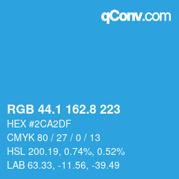 Color code: RGB 44.1 162.8 223 | qconv.com