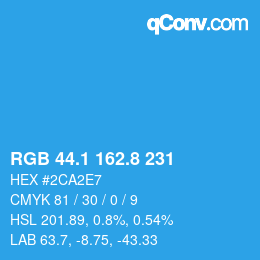Color code: RGB 44.1 162.8 231 | qconv.com