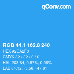Color code: RGB 44.1 162.8 240 | qconv.com