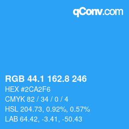 Color code: RGB 44.1 162.8 246 | qconv.com