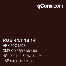 Color code: RGB 44.1 18 14 | qconv.com