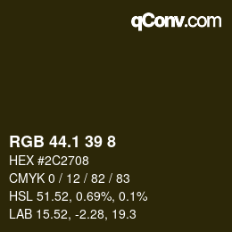 カラーコード: RGB 44.1 39 8 | qconv.com