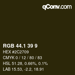 カラーコード: RGB 44.1 39 9 | qconv.com