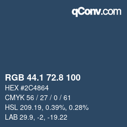 Farbcode: RGB 44.1 72.8 100 | qconv.com