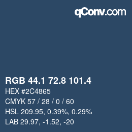 カラーコード: RGB 44.1 72.8 101.4 | qconv.com