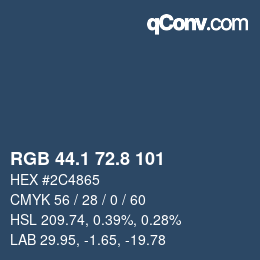 Farbcode: RGB 44.1 72.8 101 | qconv.com