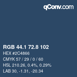 Color code: RGB 44.1 72.8 102 | qconv.com