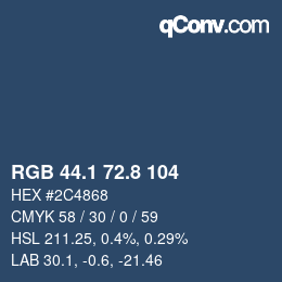 Color code: RGB 44.1 72.8 104 | qconv.com