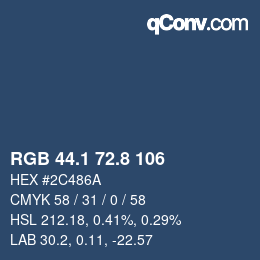 Color code: RGB 44.1 72.8 106 | qconv.com