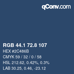 Color code: RGB 44.1 72.8 107 | qconv.com