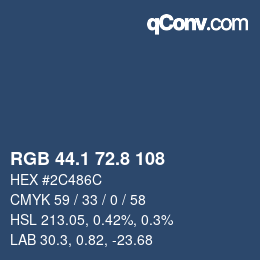 Color code: RGB 44.1 72.8 108 | qconv.com