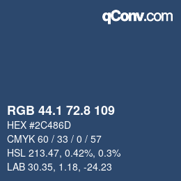 Color code: RGB 44.1 72.8 109 | qconv.com