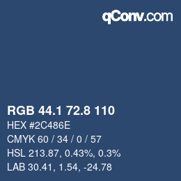 カラーコード: RGB 44.1 72.8 110 | qconv.com