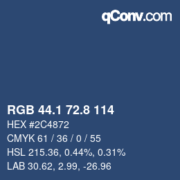 Código de color: RGB 44.1 72.8 114 | qconv.com