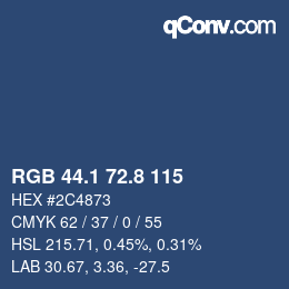Farbcode: RGB 44.1 72.8 115 | qconv.com
