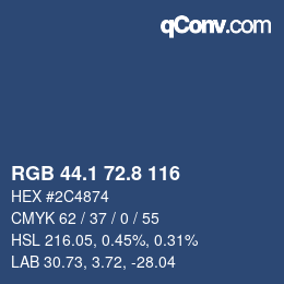 Color code: RGB 44.1 72.8 116 | qconv.com
