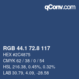 Color code: RGB 44.1 72.8 117 | qconv.com