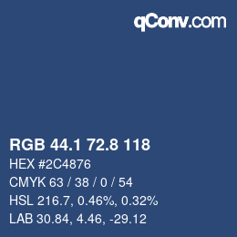 Farbcode: RGB 44.1 72.8 118 | qconv.com