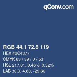 Color code: RGB 44.1 72.8 119 | qconv.com