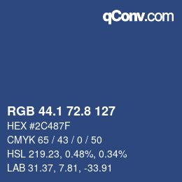 Color code: RGB 44.1 72.8 127 | qconv.com