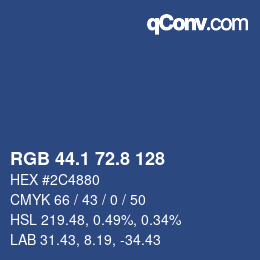 カラーコード: RGB 44.1 72.8 128 | qconv.com