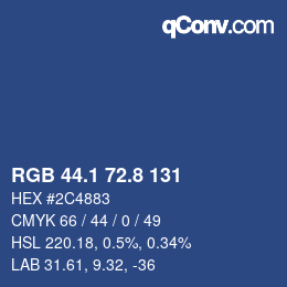 Farbcode: RGB 44.1 72.8 131 | qconv.com