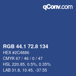 カラーコード: RGB 44.1 72.8 134 | qconv.com