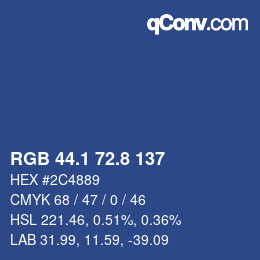 カラーコード: RGB 44.1 72.8 137 | qconv.com