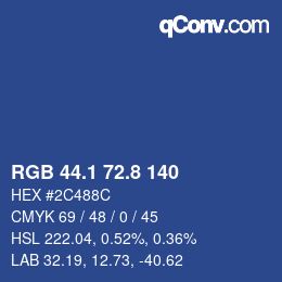 Color code: RGB 44.1 72.8 140 | qconv.com