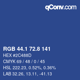 Color code: RGB 44.1 72.8 141 | qconv.com