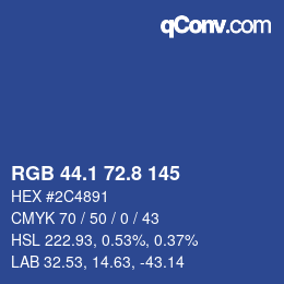 Color code: RGB 44.1 72.8 145 | qconv.com