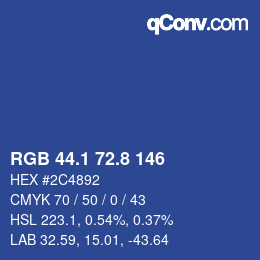 Color code: RGB 44.1 72.8 146 | qconv.com