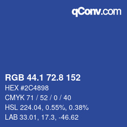Color code: RGB 44.1 72.8 152 | qconv.com