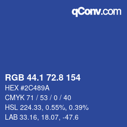Color code: RGB 44.1 72.8 154 | qconv.com