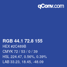 Color code: RGB 44.1 72.8 155 | qconv.com