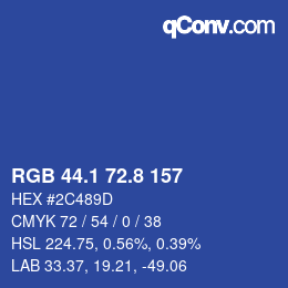 Color code: RGB 44.1 72.8 157 | qconv.com