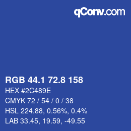 カラーコード: RGB 44.1 72.8 158 | qconv.com