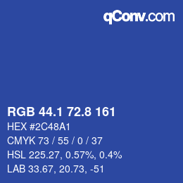 Color code: RGB 44.1 72.8 161 | qconv.com