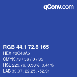 Color code: RGB 44.1 72.8 165 | qconv.com