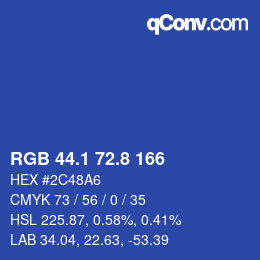 Color code: RGB 44.1 72.8 166 | qconv.com